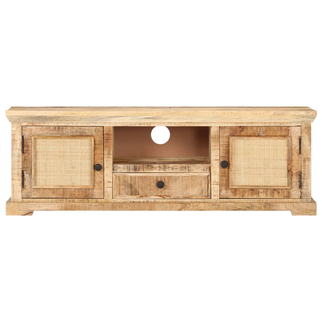 Έπιπλο Τηλεόρασης 120x30x40 εκ. Ξύλο Μάνγκο/Φυσικό Ζαχαροκάλαμο