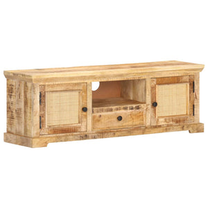 Έπιπλο Τηλεόρασης 120x30x40 εκ. Ξύλο Μάνγκο/Φυσικό Ζαχαροκάλαμο