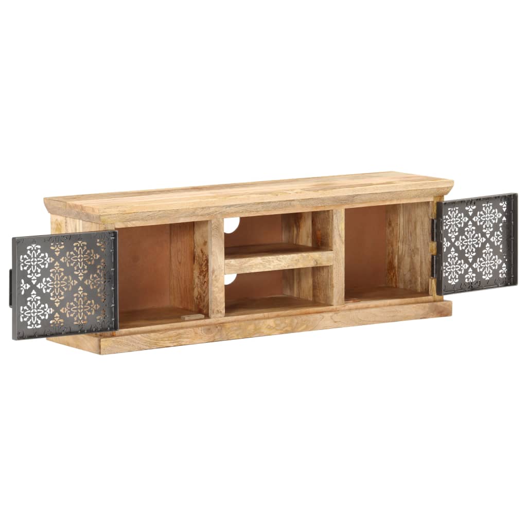Έπιπλο Τηλεόρασης με Ατσάλινες Πόρτες 120x30x40 εκ. Ξύλο Μάνγκο