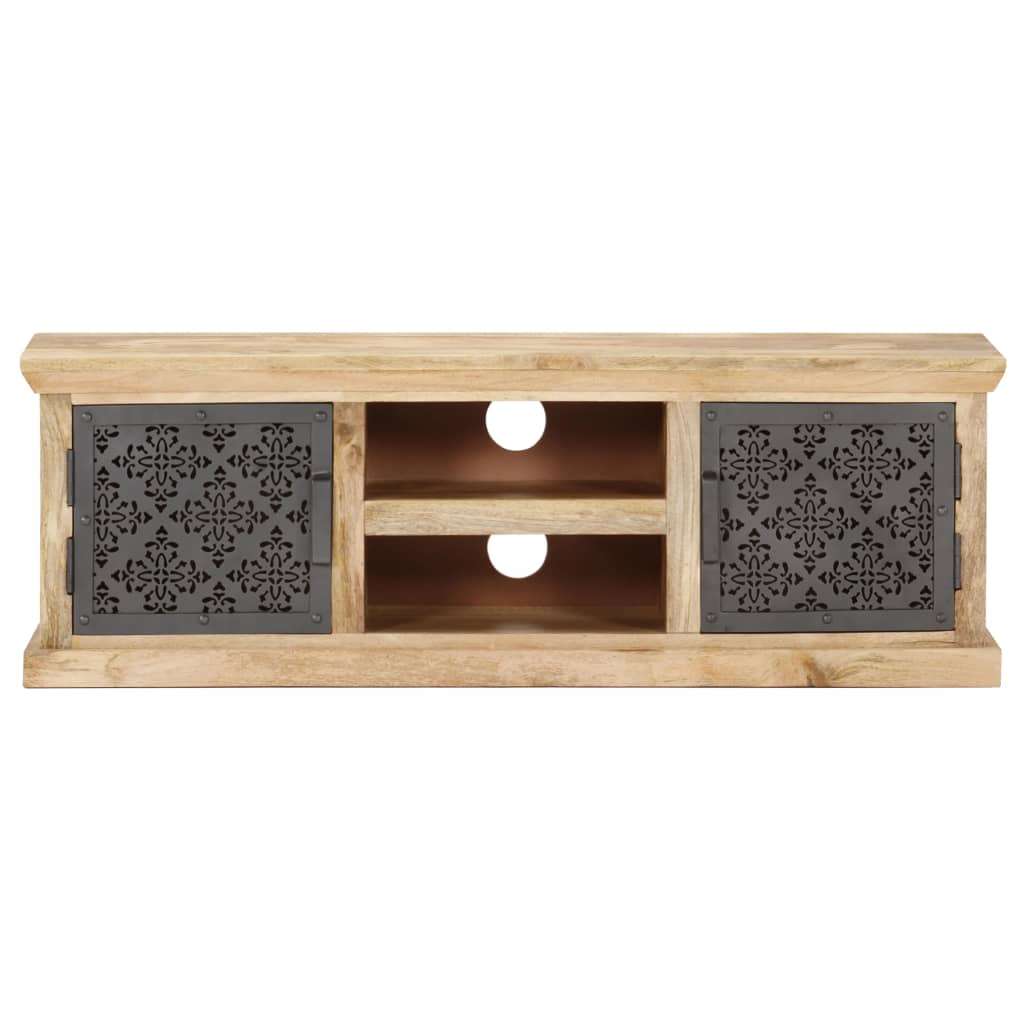 Έπιπλο Τηλεόρασης με Ατσάλινες Πόρτες 120x30x40 εκ. Ξύλο Μάνγκο