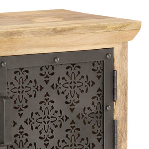 Έπιπλο Τηλεόρασης με Ατσάλινες Πόρτες 120x30x40 εκ. Ξύλο Μάνγκο