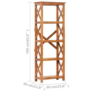 Βιβλιοθήκη 60x30x160 εκ. Μασίφ Ξύλο Ακακίας με Μελί Φινίρισμα - PAKOBAZAAR