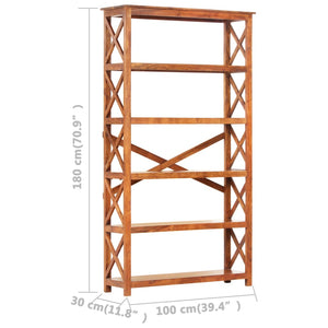 Βιβλιοθήκη 100x30x180 εκ. Μασίφ Ξύλο Ακακίας με Μελί Φινίρισμα - PAKOBAZAAR