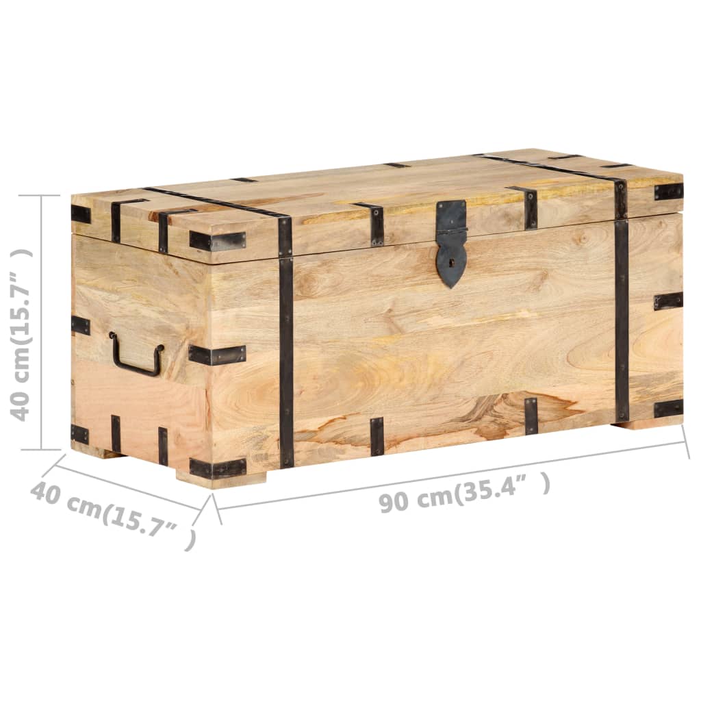 Μπαούλο 90 x 40 x 40 εκ. από Μασίφ Ξύλο Μάνγκο - PAKOBAZAAR