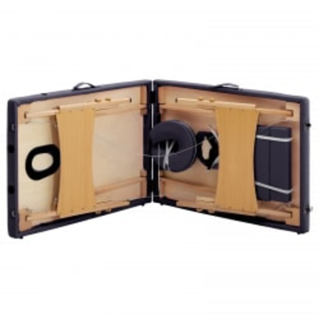 Κρεβάτι Μασάζ Πτυσσόμενο 2 Θέσεων Μοβ Ξύλινο - Pakobazaar