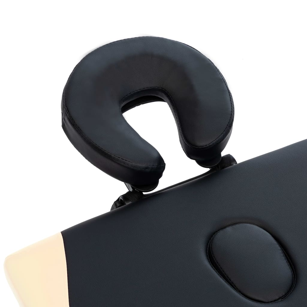 Κρεβάτι Μασάζ Πτυσσόμενο 2 Θέσεων Μαύρο / Μπεζ Αλουμινίου - Pakobazaar