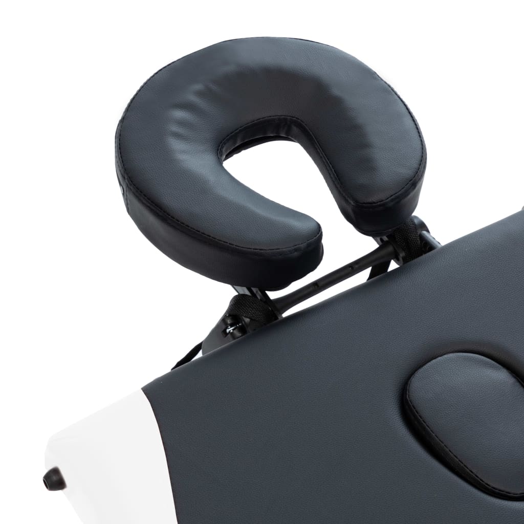 Κρεβάτι Μασάζ Πτυσσόμενο 3 Θέσεων Μαύρο / Λευκό Αλουμινίου - Pakobazaar