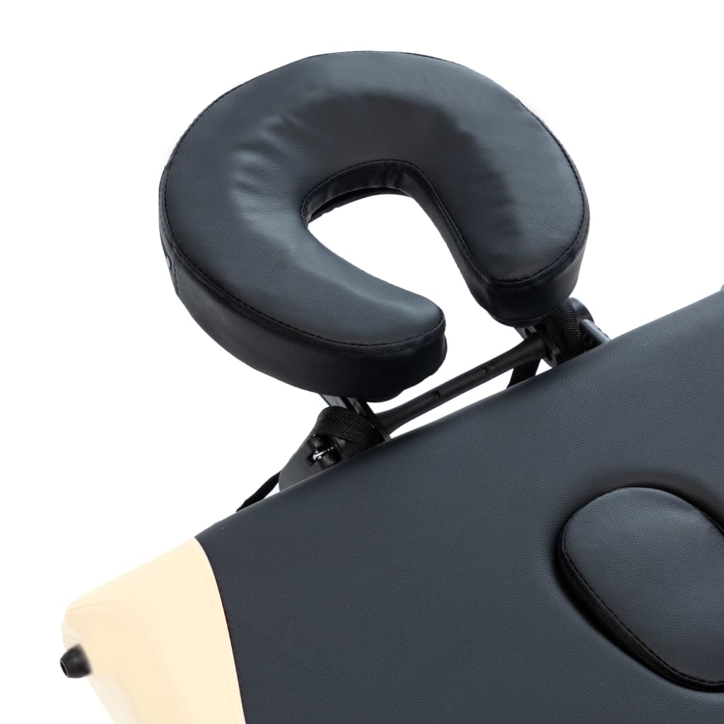 Κρεβάτι Μασάζ Πτυσσόμενο 3 Θέσεων Μαύρο / Μπεζ Αλουμινίου - Pakobazaar