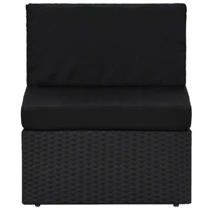 Σαλόνι Κήπου 10 Τεμαχίων Μαύρο από Συνθετικό Ρατάν