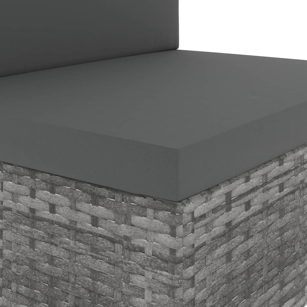 Σαλόνι Κήπου 8 Τεμαχίων Γκρι από Συνθετικό Ρατάν - PAKOBAZAAR