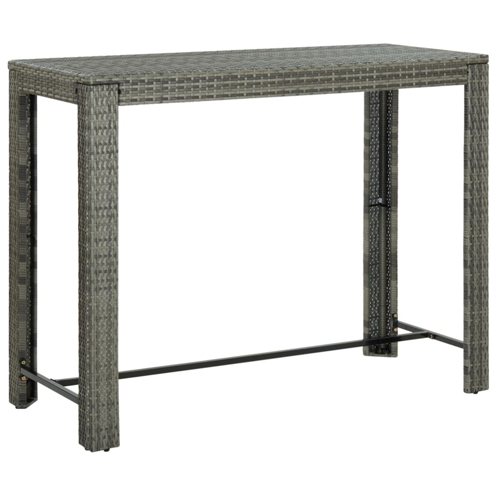 Τραπέζι Μπαρ Κήπου Γκρι 140,5x60,5x110,5 εκ. Συνθετικό Ρατάν