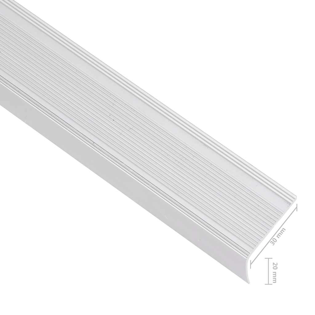 Προφίλ για Σκαλοπάτια Σχήμα Γ 15 τεμ. Ασημί 90 εκ. Αλουμινίου - Pakobazaar