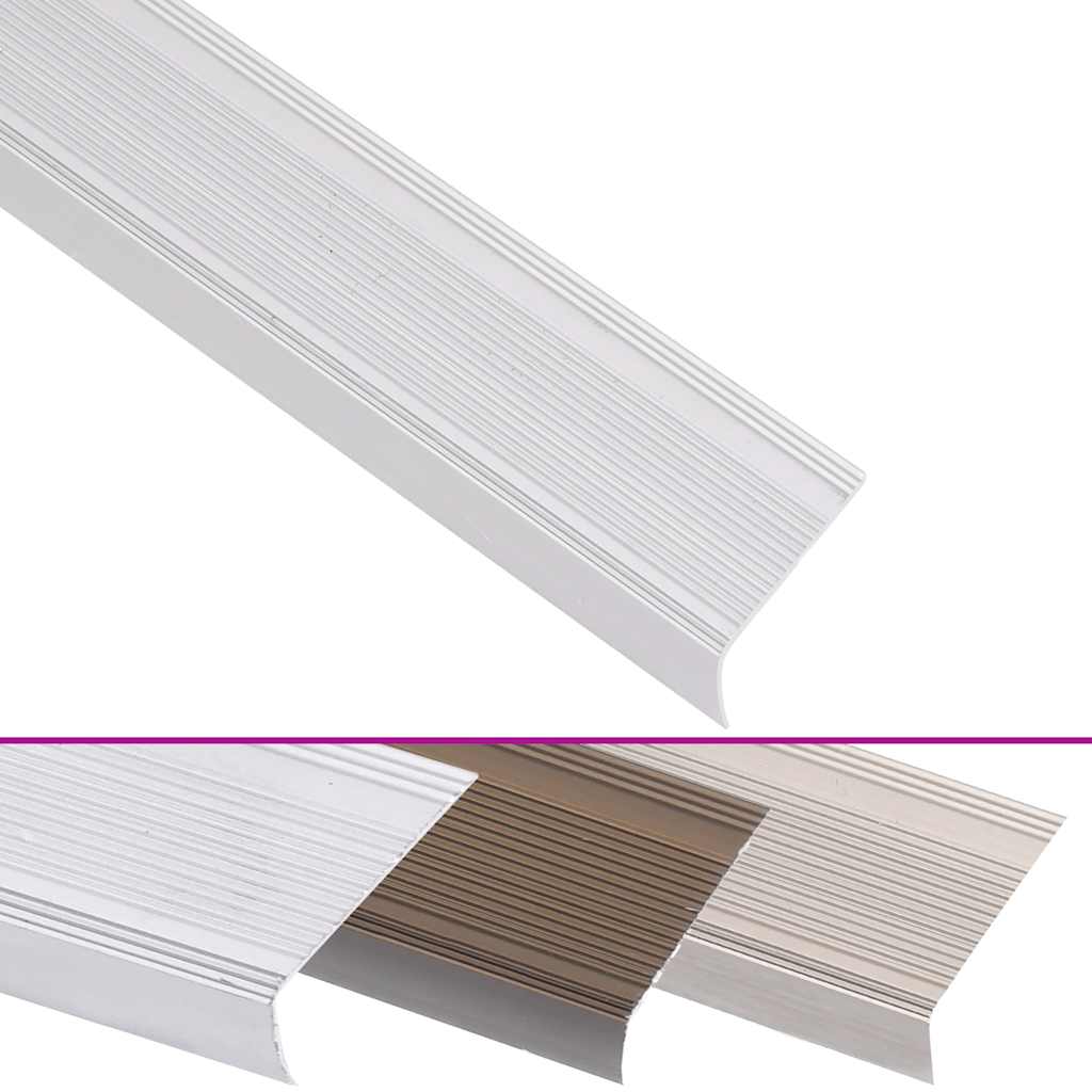 Προφίλ για Σκαλοπάτια Σχήμα Γ 5 τεμ. Ασημί 100 εκ. Αλουμινίου