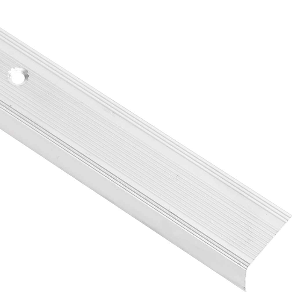 Προφίλ για Σκαλοπάτια Σχήμα Γ 15 τεμ. Ασημί 100 εκ. Αλουμινίου - Pakobazaar