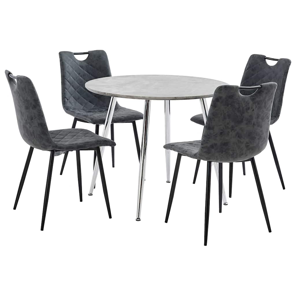 Σετ Τραπεζαρίας 5 Τεμαχίων Μαύρο από Συνθετικό Δέρμα - Pakobazaar