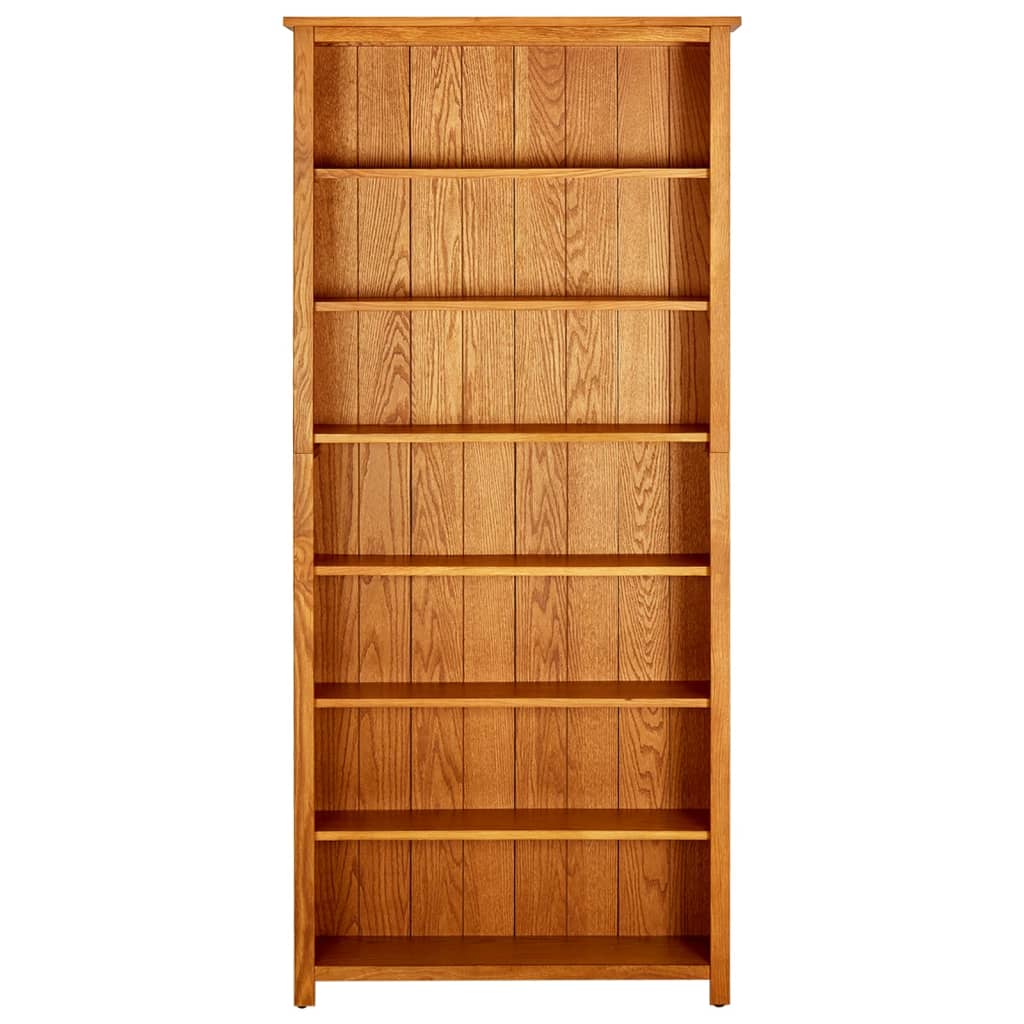 Βιβλιοθήκη με 7 Επίπεδα 90 x 22,5 x 200 εκ. Μασίφ Ξύλο Δρυός - Pakobazaar