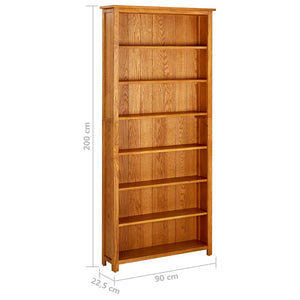 Βιβλιοθήκη με 7 Επίπεδα 90 x 22,5 x 200 εκ. Μασίφ Ξύλο Δρυός - Pakobazaar