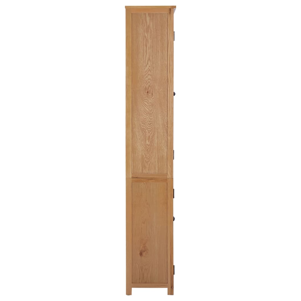 Βιβλιοθήκη με 2 Πόρτες 90 x 30 x 200 εκ. Μασίφ Ξύλο Δρυός - Pakobazaar