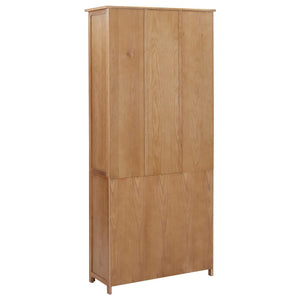 Βιβλιοθήκη με 2 Πόρτες 90 x 30 x 200 εκ. Μασίφ Ξύλο Δρυός - Pakobazaar
