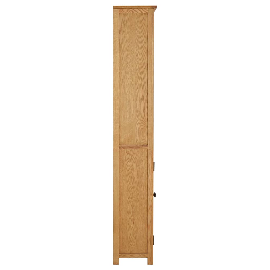 Βιβλιοθήκη με 2 Πόρτες 70 x 30 x 180 εκ. Μασίφ Ξύλο Δρυός