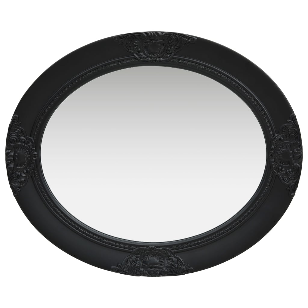Καθρέφτης Τοίχου με Μπαρόκ Στιλ Μαύρος 50 x 60 εκ.