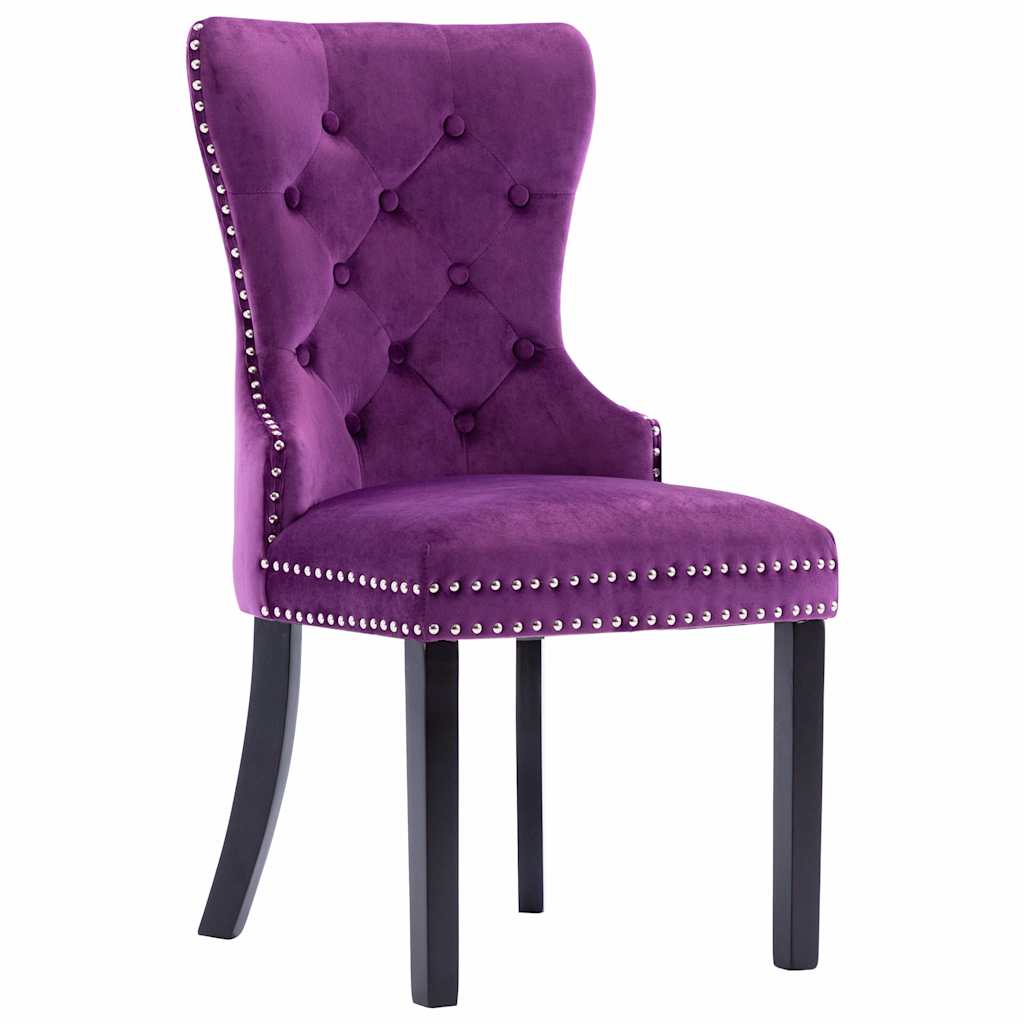 Καρέκλες Τραπεζαρίας 2 τεμ. Μοβ Βελούδινες