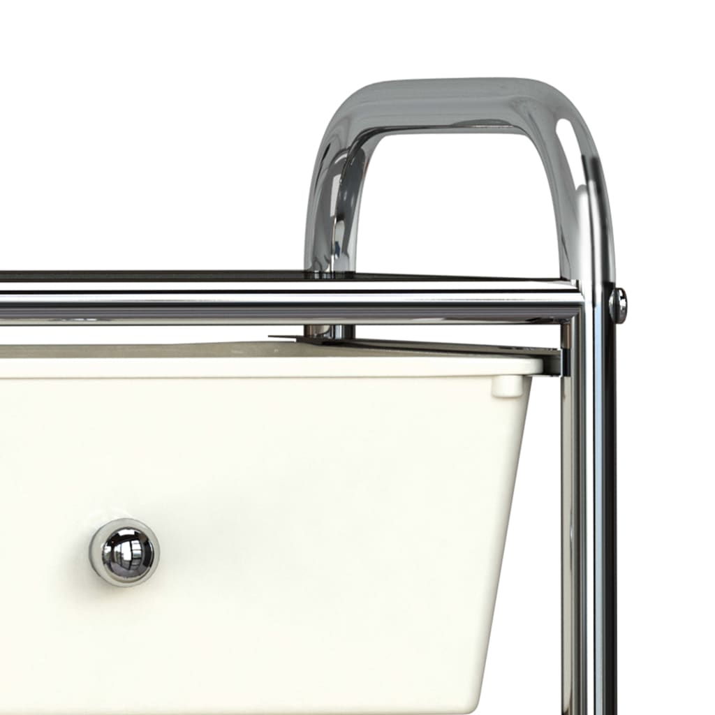 Τρόλεϊ με 4 Συρτάρια Φορητό Λευκό Πλαστικό