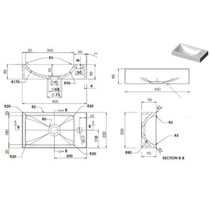 Νιπτήρας Λευκός 400 x 220 x 90 χιλ. από SMC - PAKOBAZAAR