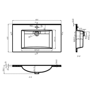 Νιπτήρας Ένθετος Λευκός 800 x 460 x 130 χιλ. από SMC