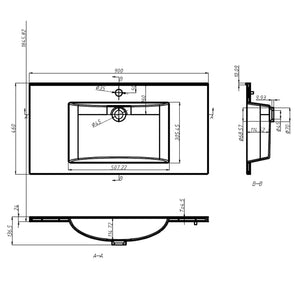 Νιπτήρας Ένθετος Λευκός 900 x 460 x 130 χιλ. από SMC