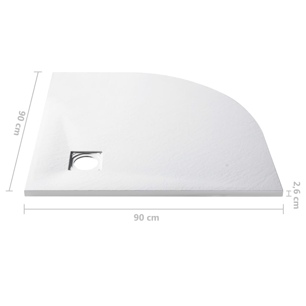 Βάση Ντουζιέρας Λευκή 90 x 90 εκ. από SMC