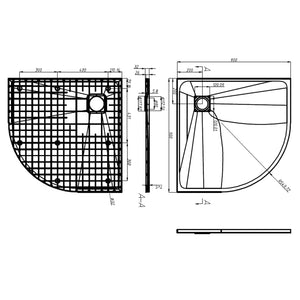 Βάση Ντουζιέρας Μαύρη 90 x 90 εκ. από SMC - PAKOBAZAAR