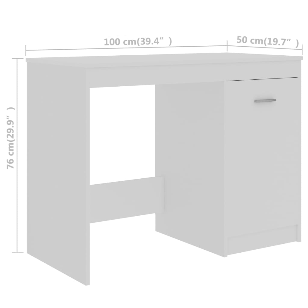 Γραφείο Λευκό 140 x 50 x 76 εκ. από Επεξ. Ξύλο - PAKOBAZAAR