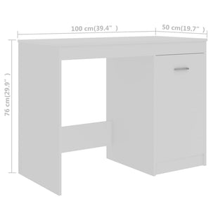 Γραφείο Λευκό 140 x 50 x 76 εκ. από Επεξ. Ξύλο - PAKOBAZAAR