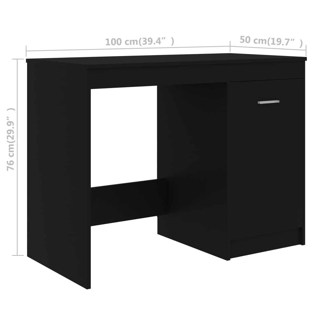 Γραφείο Μαύρο 140 x 50 x 76 εκ. από Επεξ. Ξύλο - PAKOBAZAAR