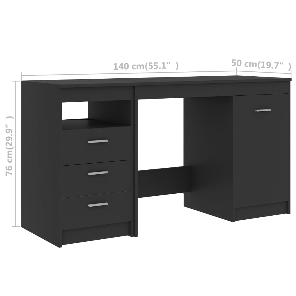 Γραφείο Γκρι 140 x 50 x 76 εκ. από Επεξ. Ξύλο