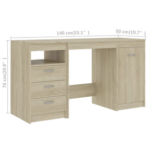 Γραφείο Χρώμα Sonoma Δρυς 140 x 50 x 76 εκ. από Επεξ. Ξύλο - Pakobazaar