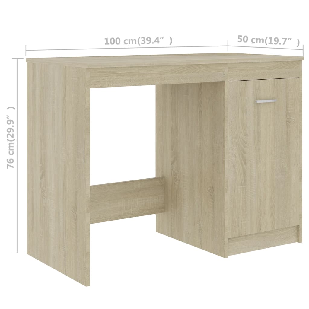 Γραφείο Χρώμα Sonoma Δρυς 140 x 50 x 76 εκ. από Επεξ. Ξύλο - Pakobazaar