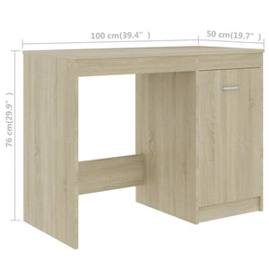 Γραφείο Χρώμα Sonoma Δρυς 140 x 50 x 76 εκ. από Επεξ. Ξύλο - Pakobazaar