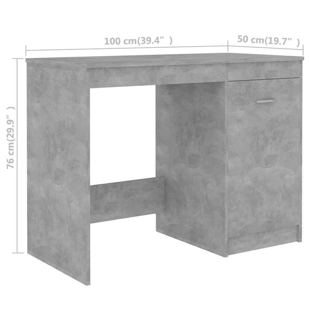 Γραφείο Γκρι Σκυροδέματος 140 x 50 x 76 εκ. από Επεξ. Ξύλο - PAKOBAZAAR