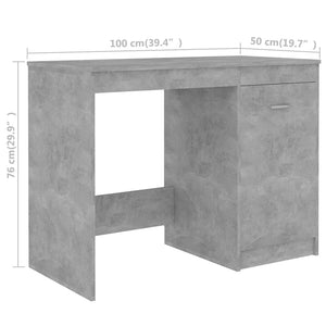 Γραφείο Γκρι Σκυροδέματος 140 x 50 x 76 εκ. από Επεξ. Ξύλο - PAKOBAZAAR