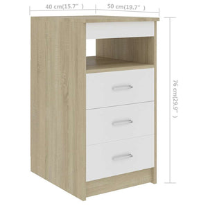 Γραφείο Λευκό / Sonoma Δρυς 140 x 50 x 76 εκ. από Μοριοσανίδα