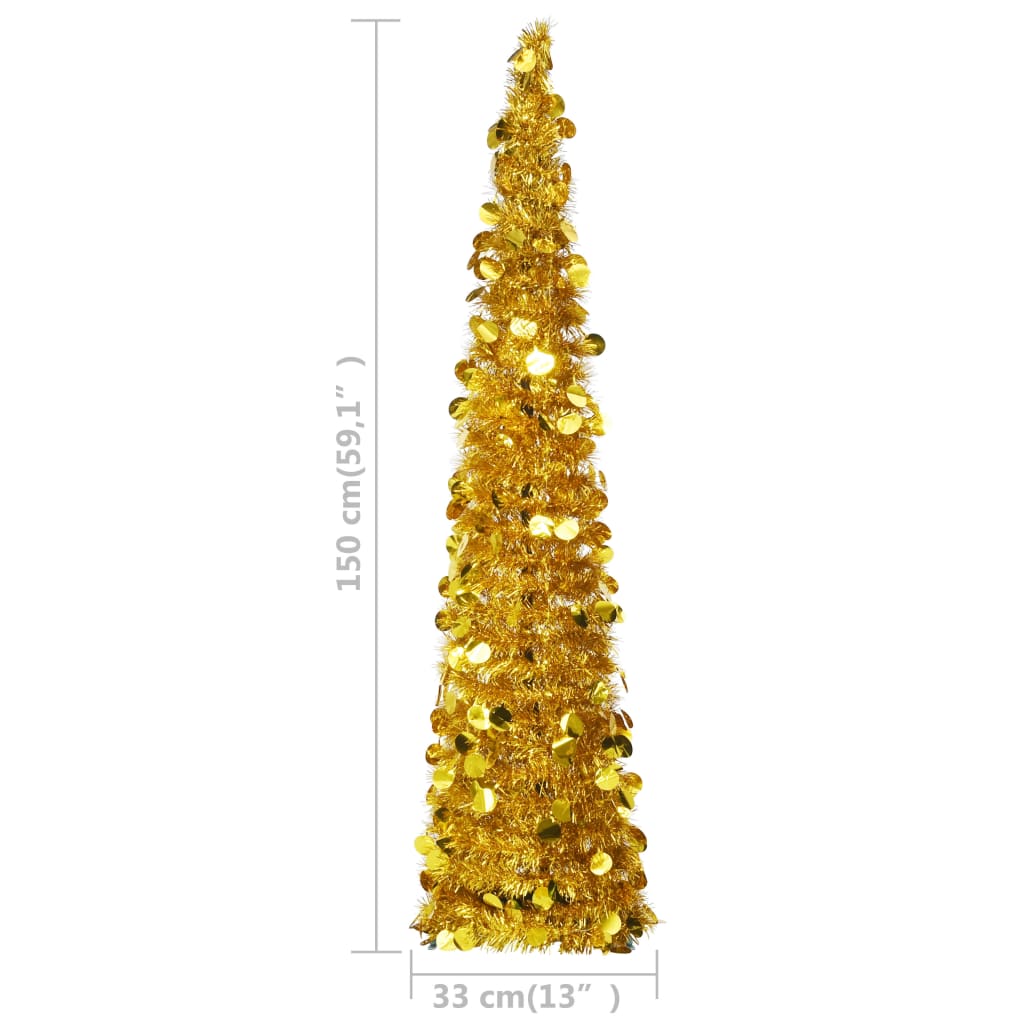 Χριστουγεννιάτικο Δέντρο Τεχνητό Pop-Up Χρυσό 150 εκ. από PET