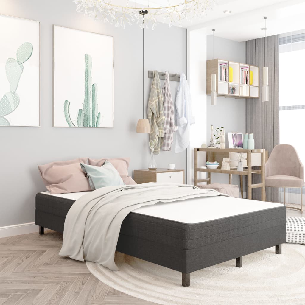 Κρεβάτι Boxspring Σκούρο Γκρι 120 x 200 εκ. Υφασμάτινο - PAKOBAZAAR