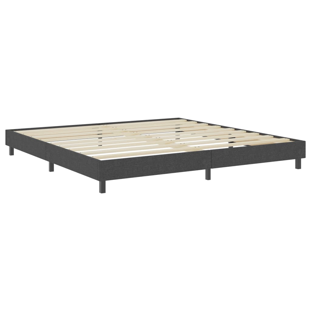 Κρεβάτι Boxspring Σκούρο Γκρι 200 x 200 εκ. Υφασμάτινο - Pakobazaar