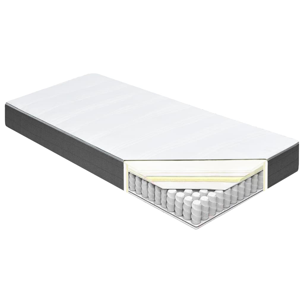 Κρεβάτι Boxspring Σκούρο Γκρι 200 x 200 εκ. Υφασμάτινο - Pakobazaar