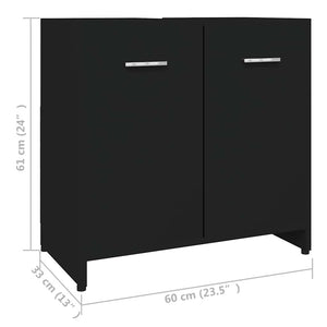 Ντουλάπι Νιπτήρα Μαύρο 60 x 33 x 61 εκ. από Επεξ. Ξύλο