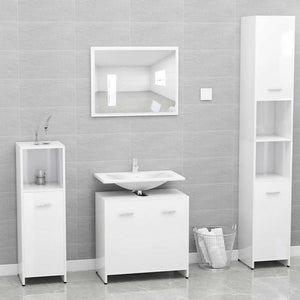 Ντουλάπι Νιπτήρα Γυαλιστερό Λευκό 60 x 33 x 61 εκ. Επεξ. Ξύλο - Pakobazaar