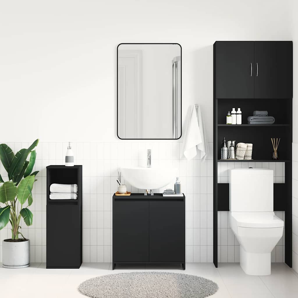 Ντουλάπι Νιπτήρα Μαύρο 60 x 33 x 61 εκ. από Επεξ. Ξύλο - Pakobazaar