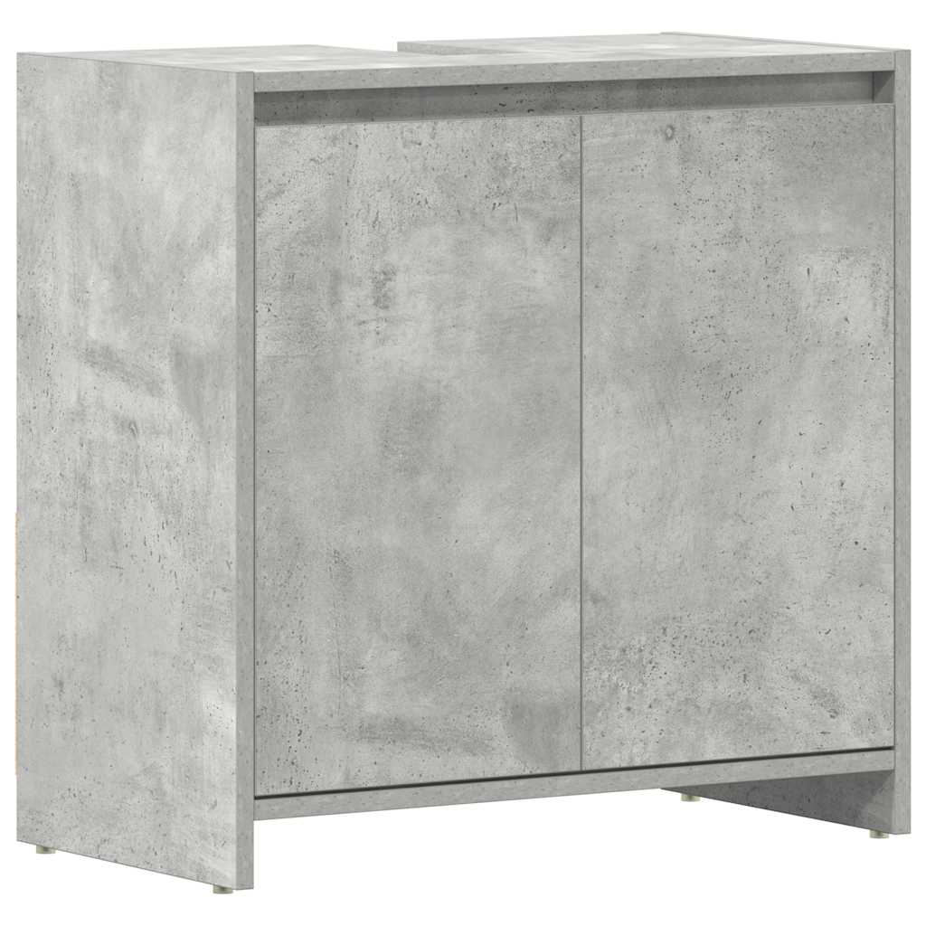 Ντουλάπι Νιπτήρα Γκρι του Σκυροδέματος 60x33x61 εκ. Επεξ. Ξύλο